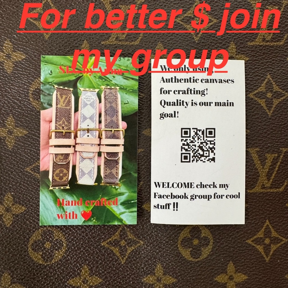 🩷🤍 Louis Vuitton Apple Watch band White multicolor Hand crafted ♻️ - Picture 3 of 15